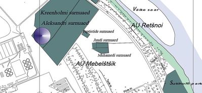 1a. Jewish cemetery (Juudi surnuaed) on the 2003 Narva map.
