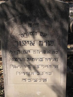 Itzoch (Rivkin) Sara
K. Tivon cemetery
