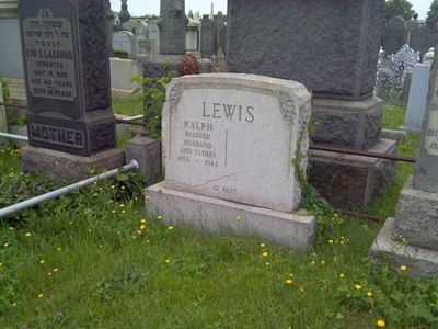 Lewis (Levinovitsch) Ralph (Rafail)
Washington Cemetery, Brooklyn, NY
Section I Post 33, grounds of Gates of Prayer
